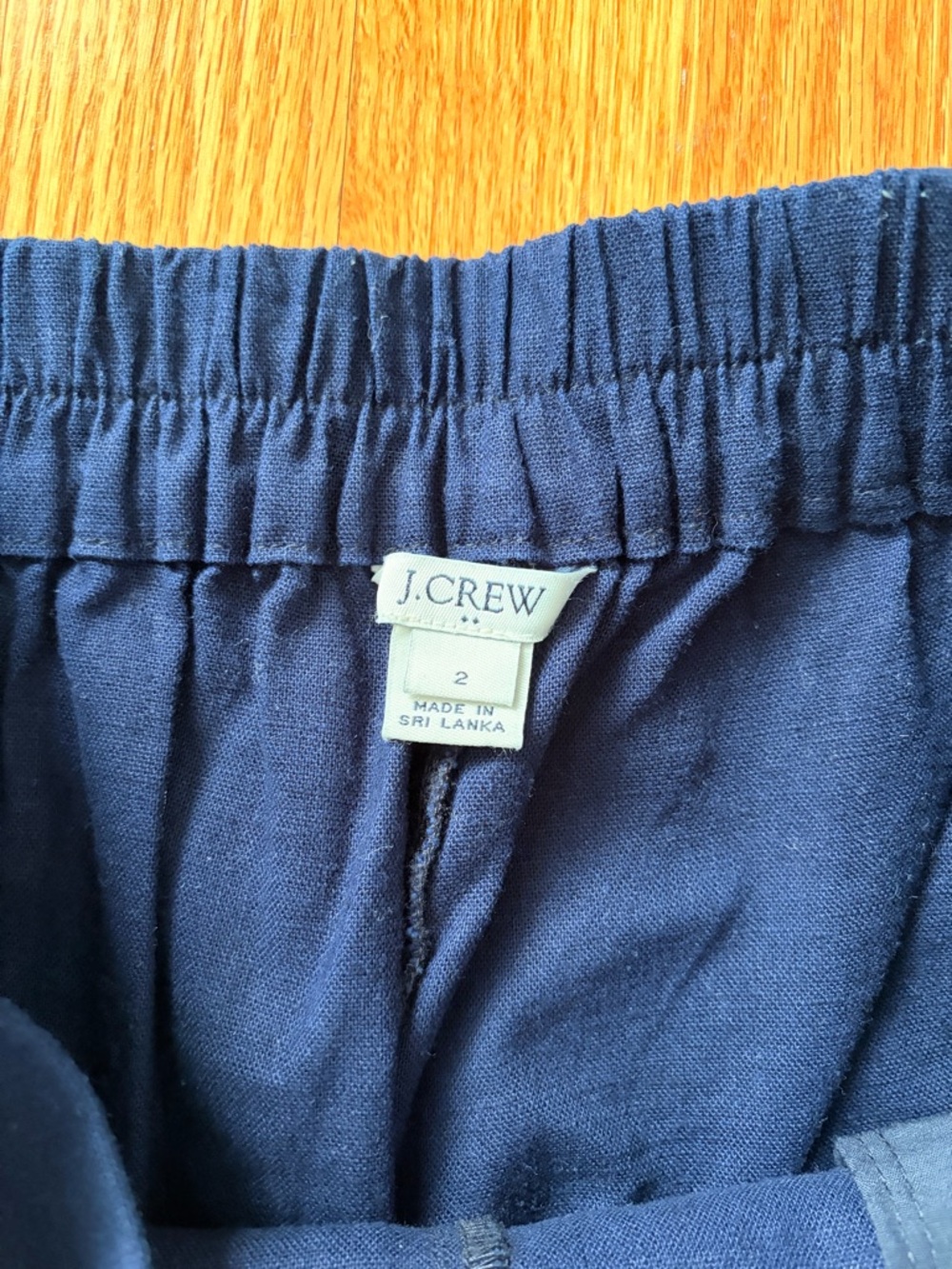 J. Crew Navy Wide-Leg cropped Tie-Waist linen pants - Picture 3 of 3